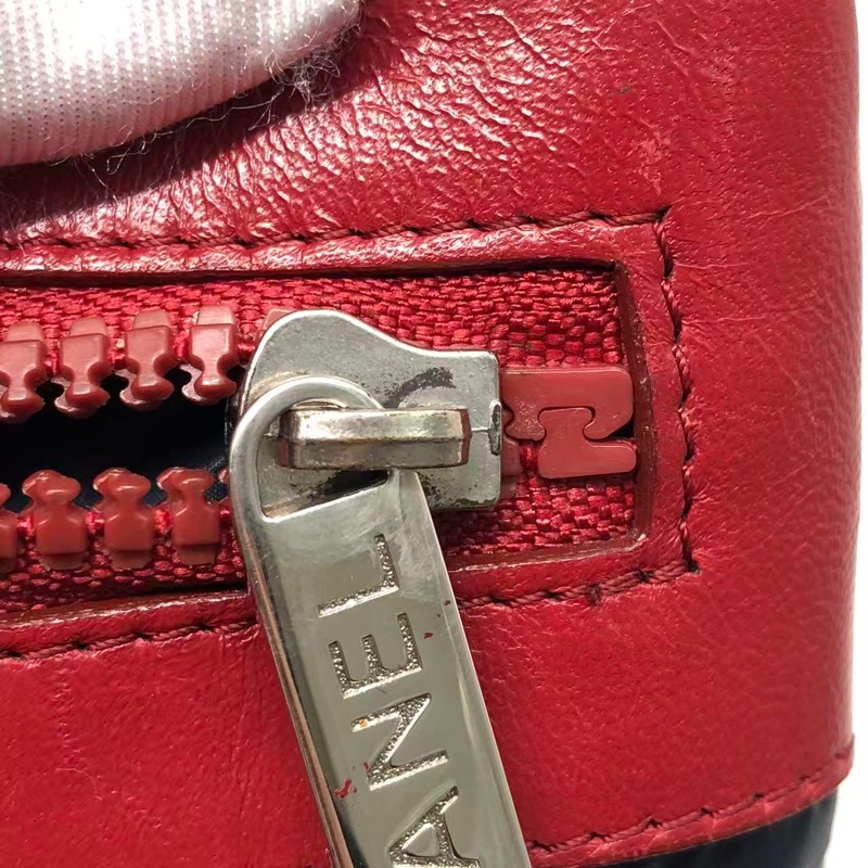 二手Chanel香奈兒 中古款藍色羽絨拼紅皮單肩tote托特包-20