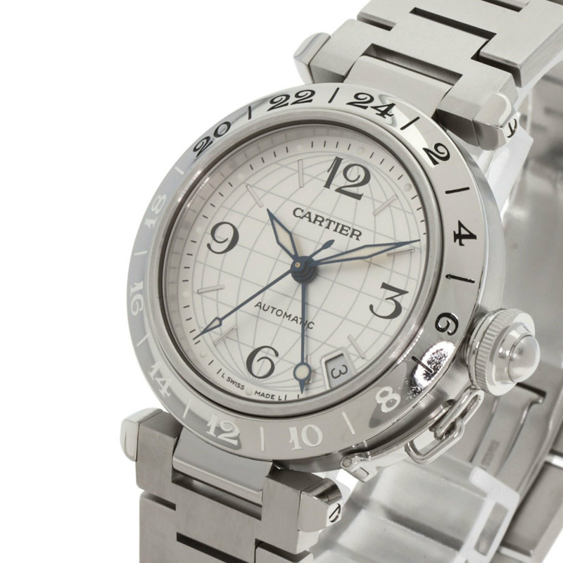 卡地亞 W31078M7 Pasha C Meridian GMT 男童不鏽鋼腕錶-2