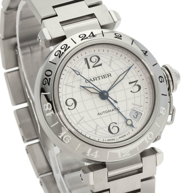 卡地亞 W31078M7 Pasha C Meridian GMT 男童不鏽鋼腕錶-3