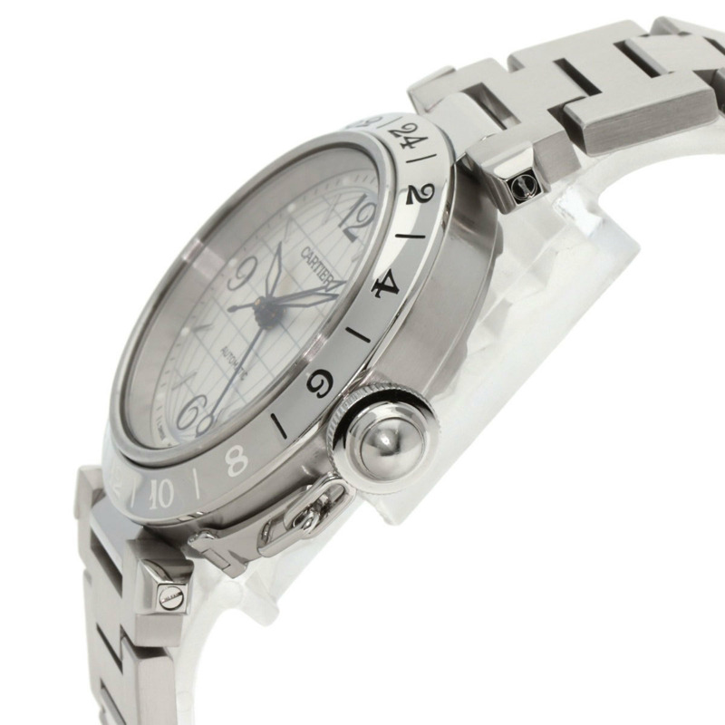 卡地亞 W31078M7 Pasha C Meridian GMT 男童不鏽鋼腕錶-4