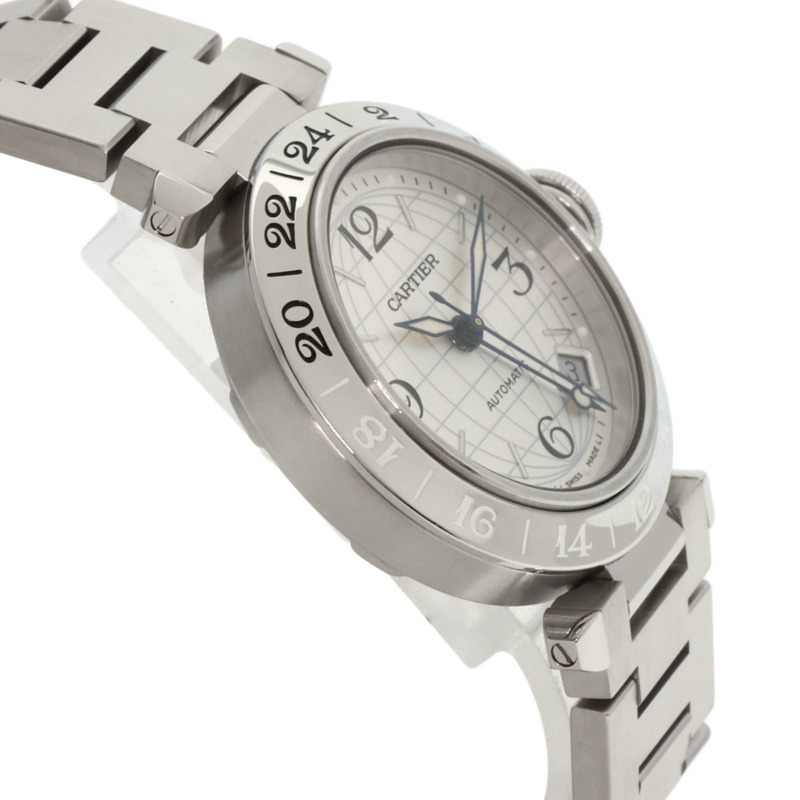 卡地亞 W31078M7 Pasha C Meridian GMT 男童不鏽鋼腕錶-5