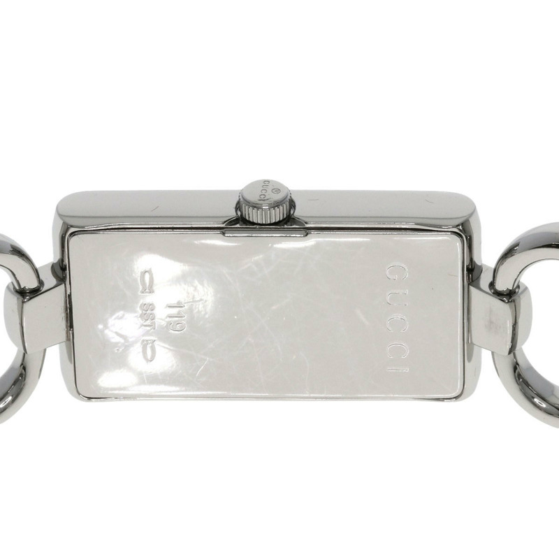 Gucci YA119 方形錶盤不鏽鋼女錶-6