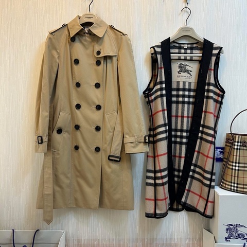 BURBERRY英國蜜色兩件式風衣UK6