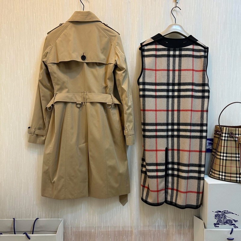 BURBERRY英國蜜色兩件式風衣UK6-1