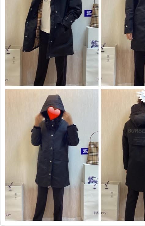 BURBERRY英國黑色連帽風衣UK4-2