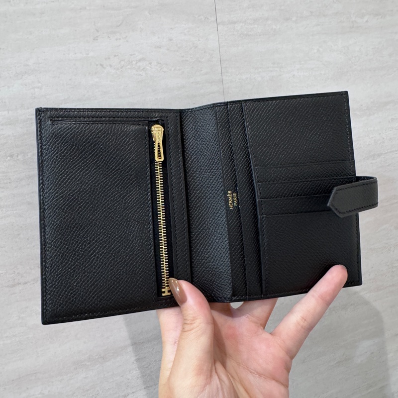 Hermes Bearn 黑金Epson短夾-5