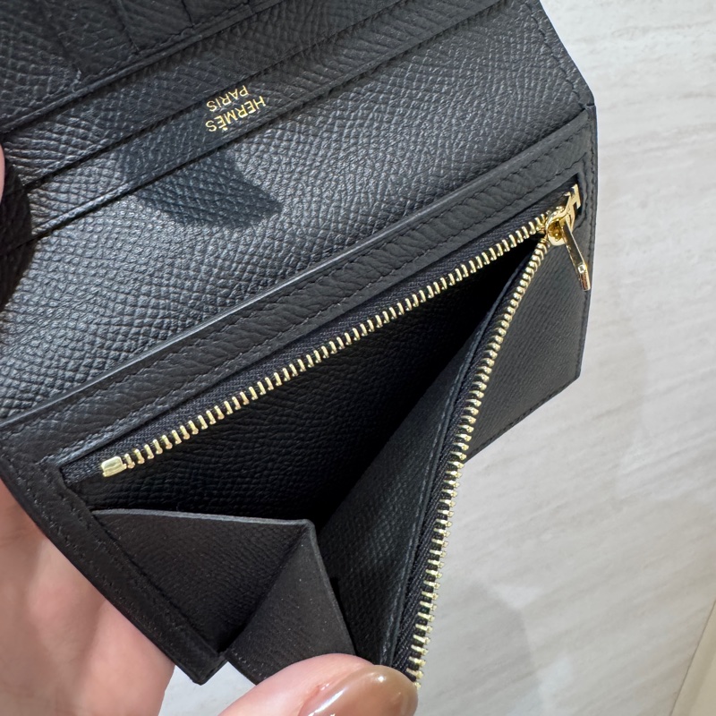 Hermes Bearn 黑金Epson短夾-6