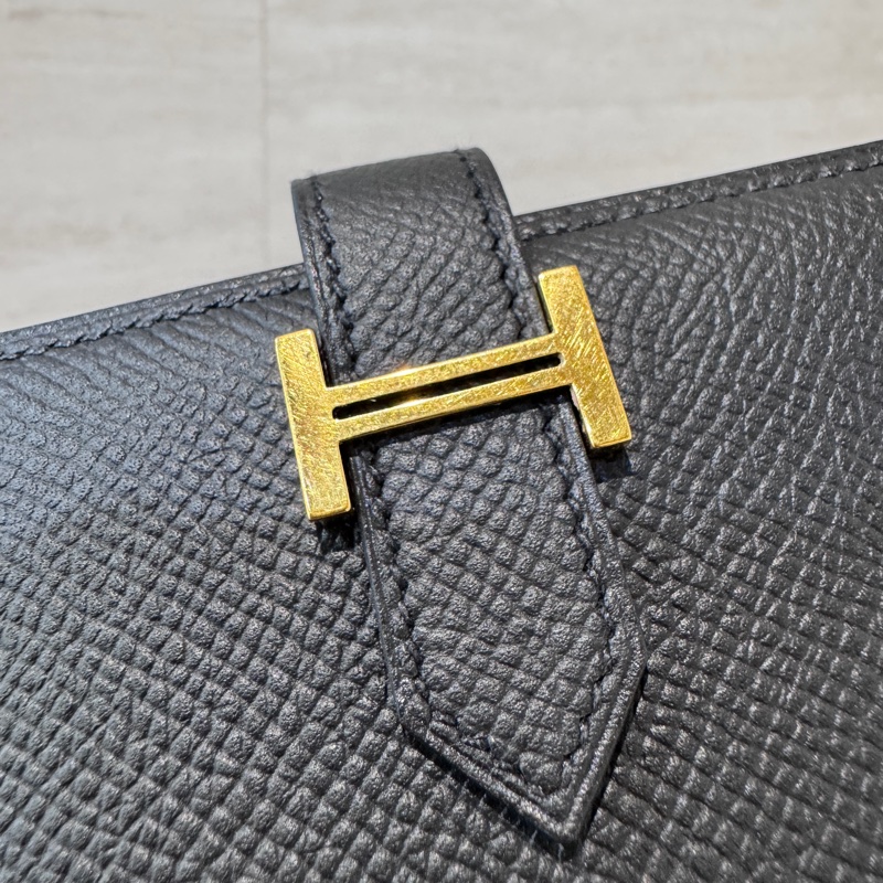Hermes Bearn 黑金Epson短夾-7