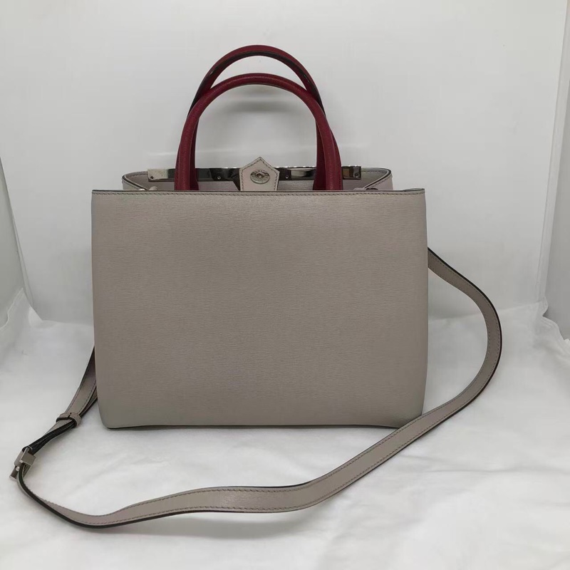 二手Fendi 2Jours灰色拼紫色怪獸印，配件肩帶-1