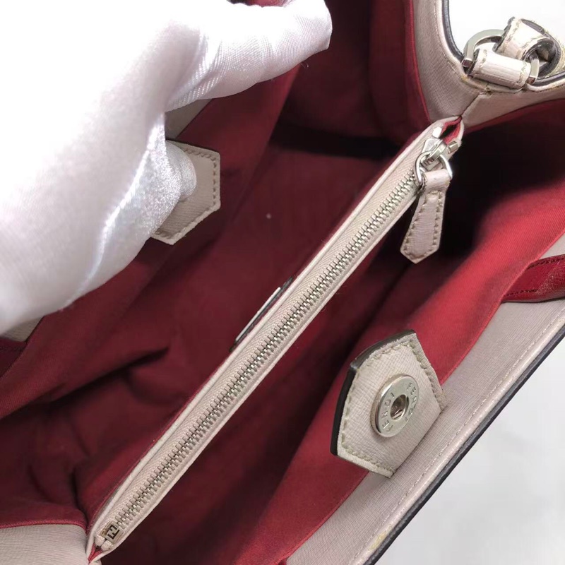 二手Fendi 2Jours灰色拼紫色怪獸印，配件肩帶-7