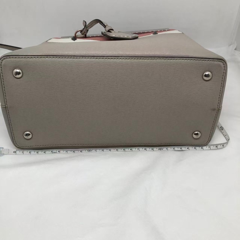 二手Fendi 2Jours灰色拼紫色怪獸印，配件肩帶-9