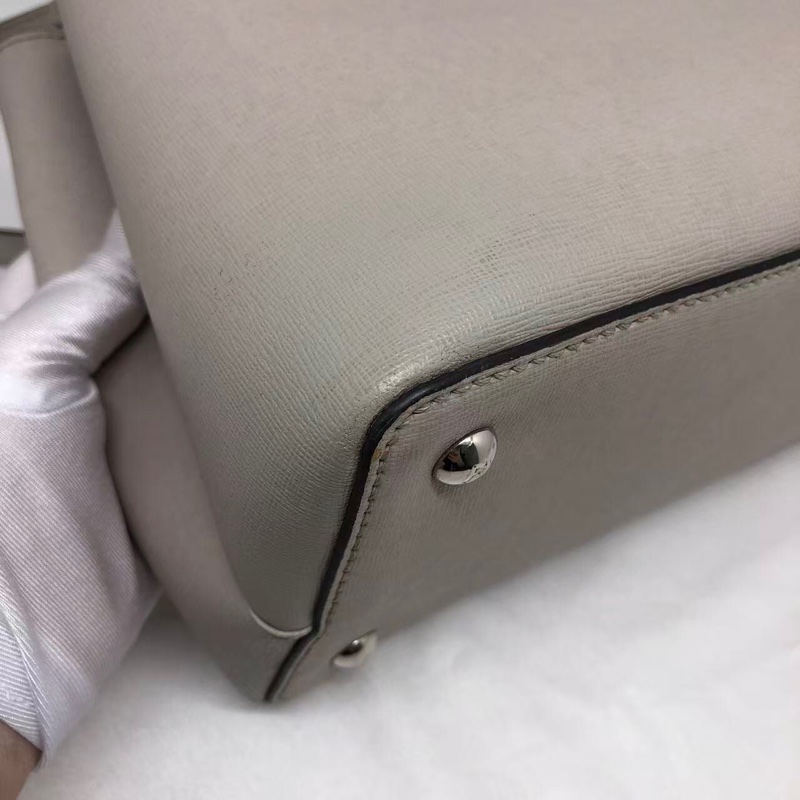 二手Fendi 2Jours灰色拼紫色怪獸印，配件肩帶-12