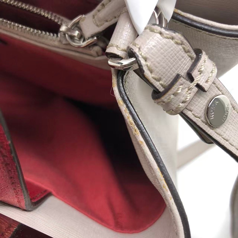 二手Fendi 2Jours灰色拼紫色怪獸印，配件肩帶-23