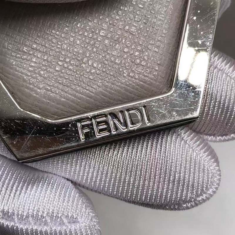 二手Fendi 2Jours灰色拼紫色怪獸印，配件肩帶-27