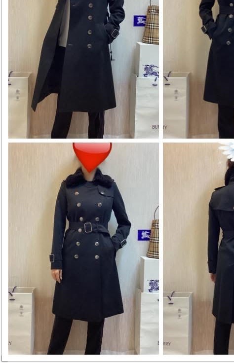 BURBERRY日系倫敦黑色羔羊毛領風衣38