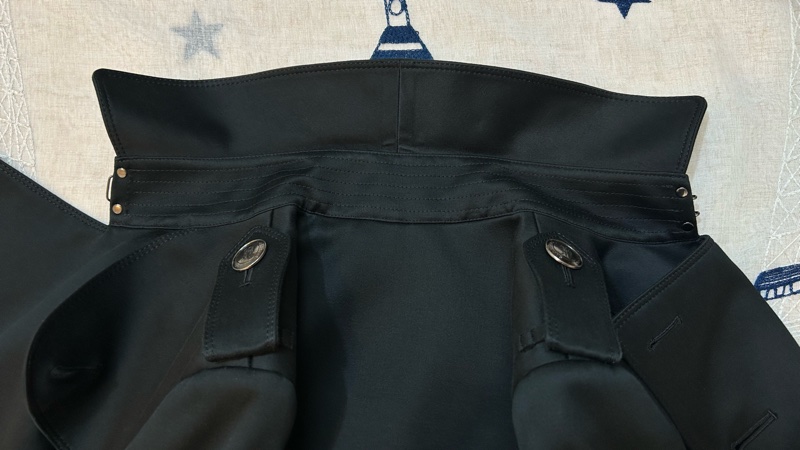 BURBERRY日系倫敦黑色羔羊毛領風衣38-8