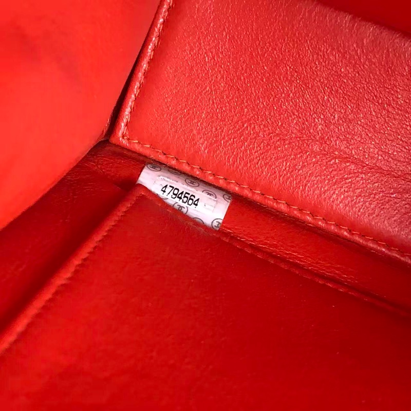 )二手Chanel香奈兒vintage琴譜迷你tote單肩包麂皮橘紅色-6