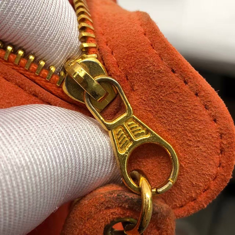 )二手Chanel香奈兒vintage琴譜迷你tote單肩包麂皮橘紅色-20