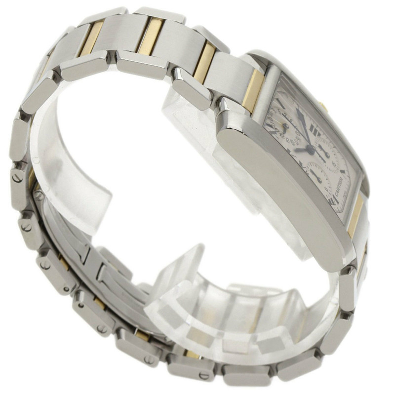 卡地亞 Tank Française Chrono Reflex W51004Q4 男士精鋼腕錶，18K 白金錶殼-1