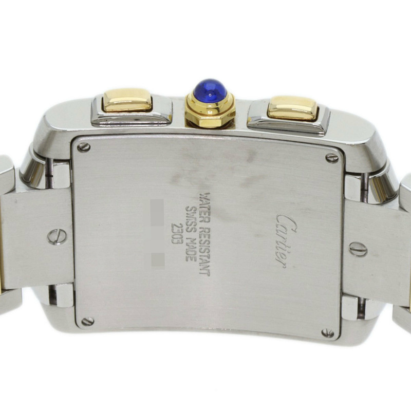 卡地亞 Tank Française Chrono Reflex W51004Q4 男士精鋼腕錶，18K 白金錶殼-6