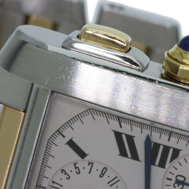 卡地亞 Tank Française Chrono Reflex W51004Q4 男士精鋼腕錶，18K 白金錶殼-13
