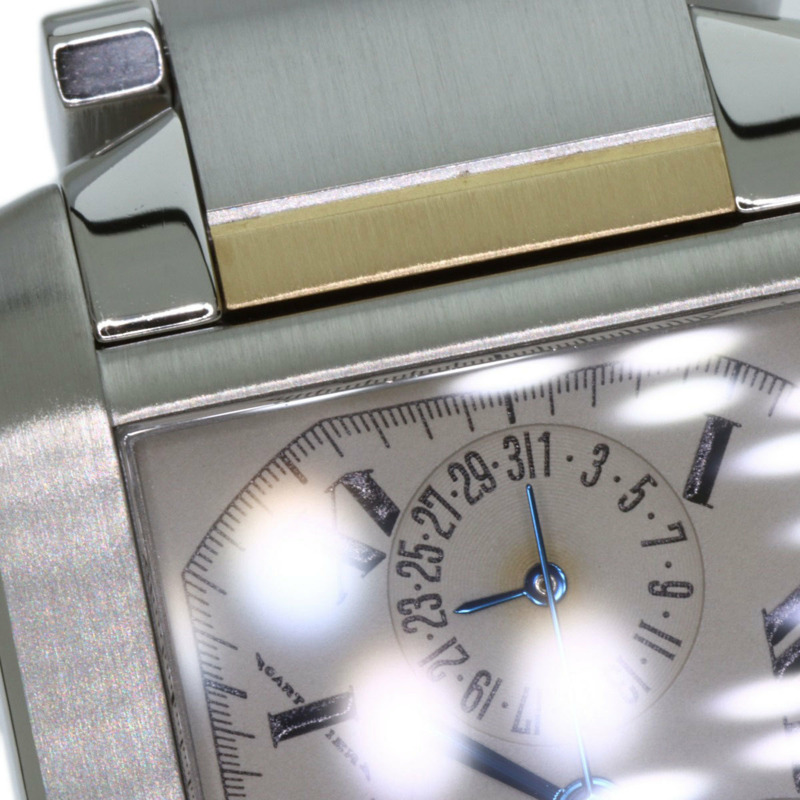 卡地亞 Tank Française Chrono Reflex W51004Q4 男士精鋼腕錶，18K 白金錶殼-23