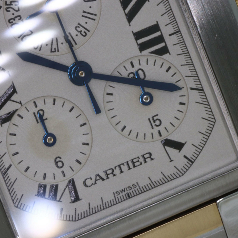 卡地亞 Tank Française Chrono Reflex W51004Q4 男士精鋼腕錶，18K 白金錶殼-26
