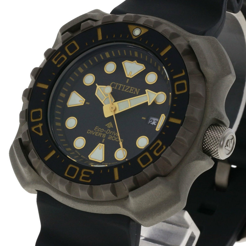 西鐵城 BN0220-16E Promaster Marine 男士鈦金屬橡膠腕錶-2