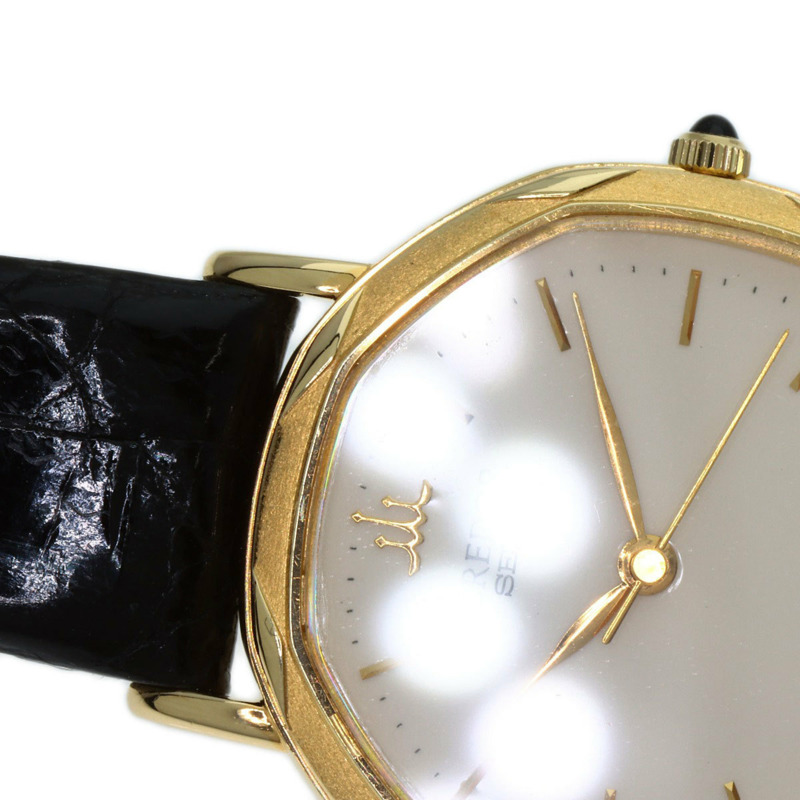 精工 1271-5000 Credor 女士腕錶，18K 黃金錶殼，皮革錶帶-18