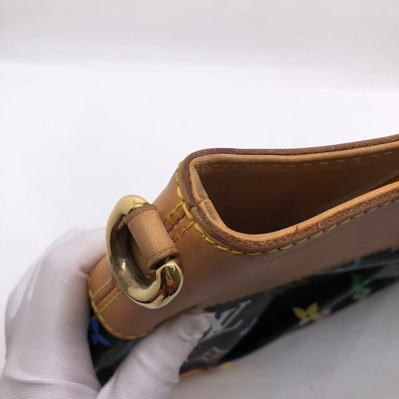 二手LV路易威登 黑三彩 LV黑三彩Judy中號 絕版手提腋下包 鏈條包 村上隆限定 輕微使用痕跡-18