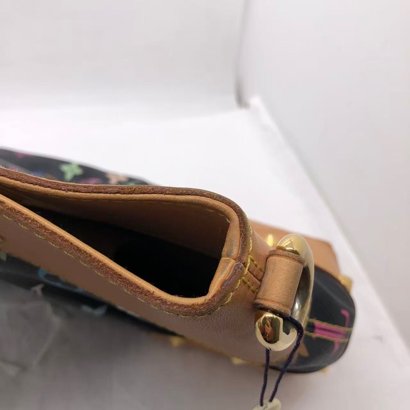 二手LV路易威登 黑三彩 LV黑三彩Judy中號 絕版手提腋下包 鏈條包 村上隆限定 輕微使用痕跡-19