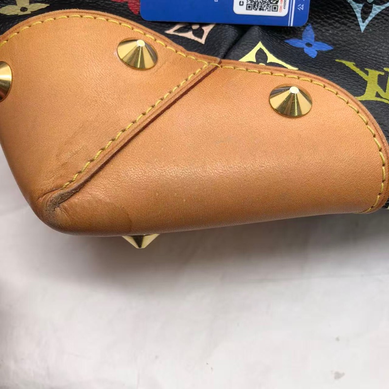 二手LV路易威登 黑三彩 LV黑三彩Judy中號 絕版手提腋下包 鏈條包 村上隆限定 輕微使用痕跡-20