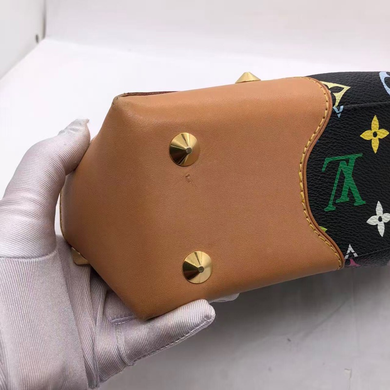 二手LV路易威登 黑三彩 LV黑三彩Judy中號 絕版手提腋下包 鏈條包 村上隆限定 輕微使用痕跡-21