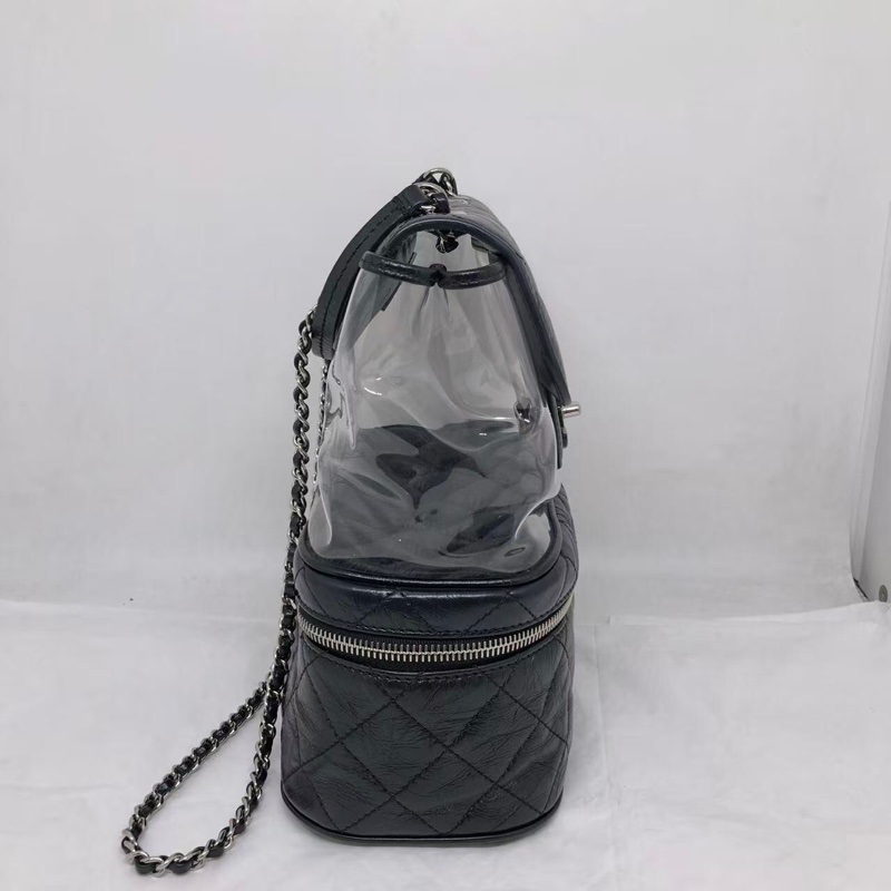 二手Chanel香奈兒牛皮拼pvc果凍鏈條單肩包，配件身份卡-2