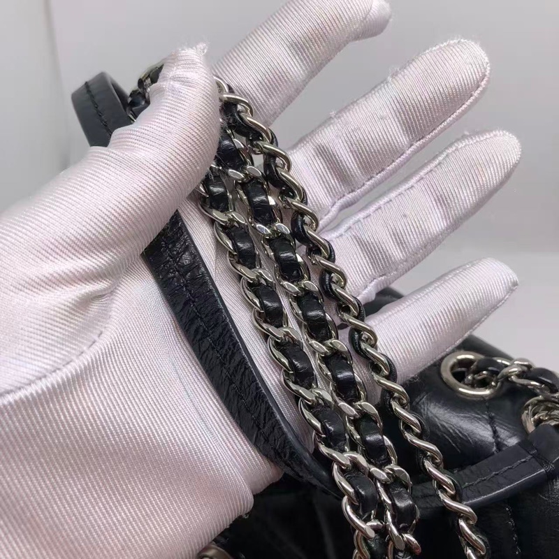 二手Chanel香奈兒牛皮拼pvc果凍鏈條單肩包，配件身份卡-5