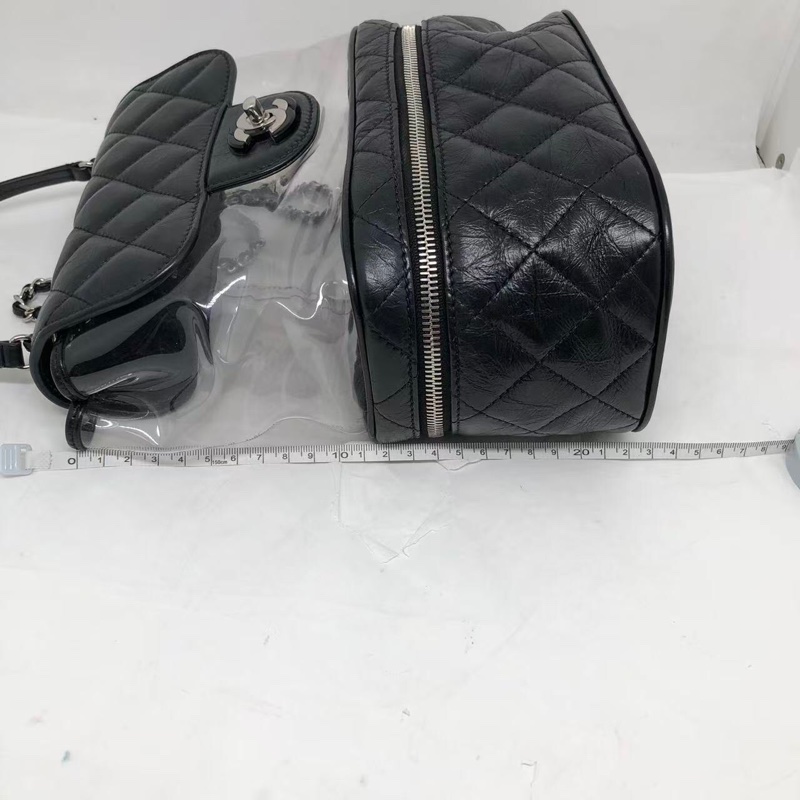 二手Chanel香奈兒牛皮拼pvc果凍鏈條單肩包，配件身份卡-10