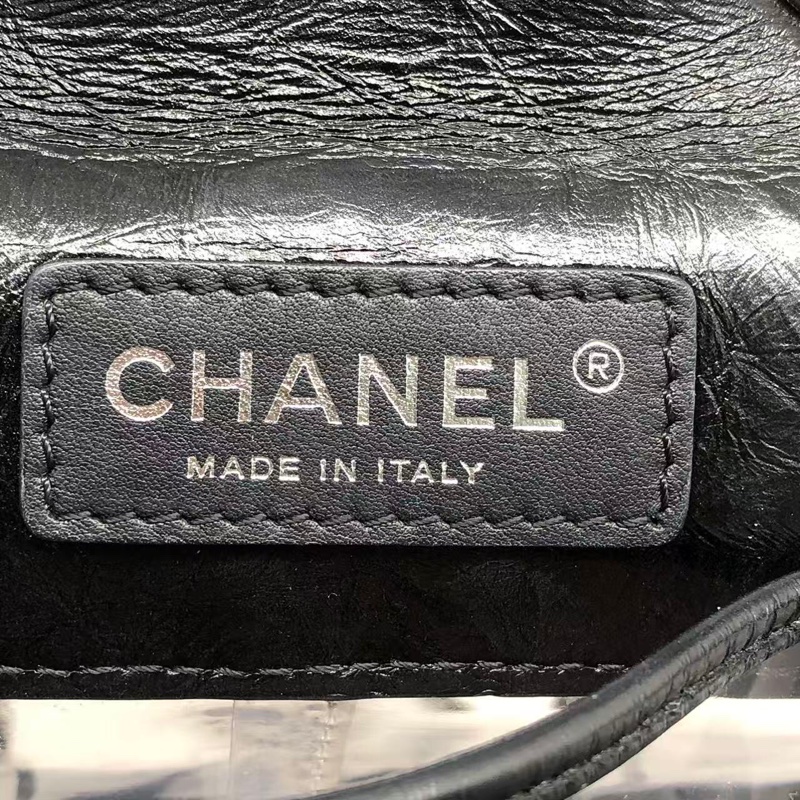 二手Chanel香奈兒牛皮拼pvc果凍鏈條單肩包，配件身份卡-14