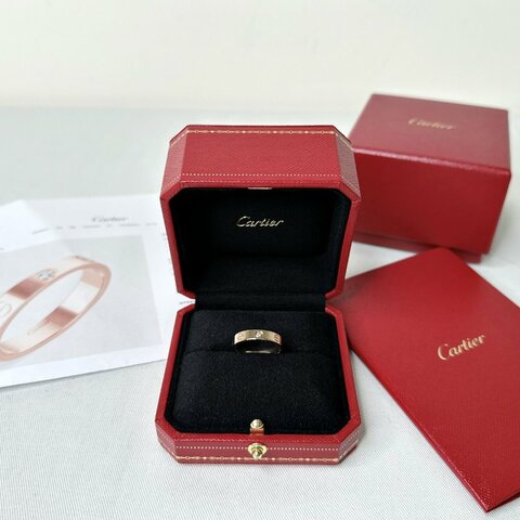 Cartier LOVE 18K玫瑰金單鑽戒指