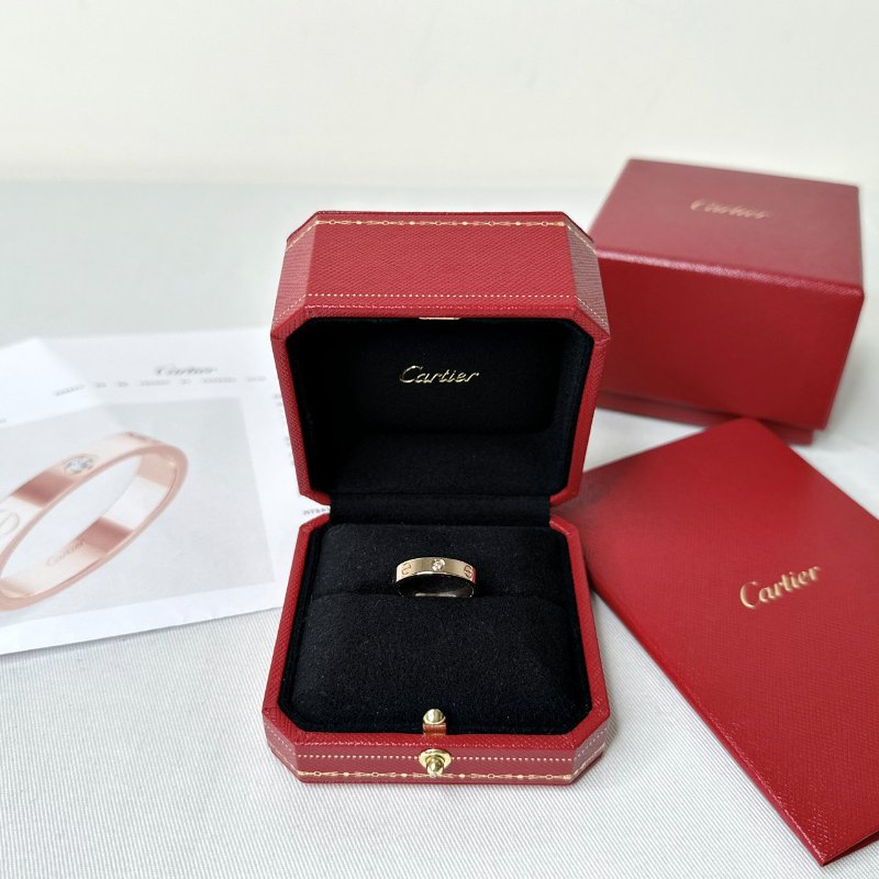 Cartier LOVE 18K玫瑰金單鑽戒指-0