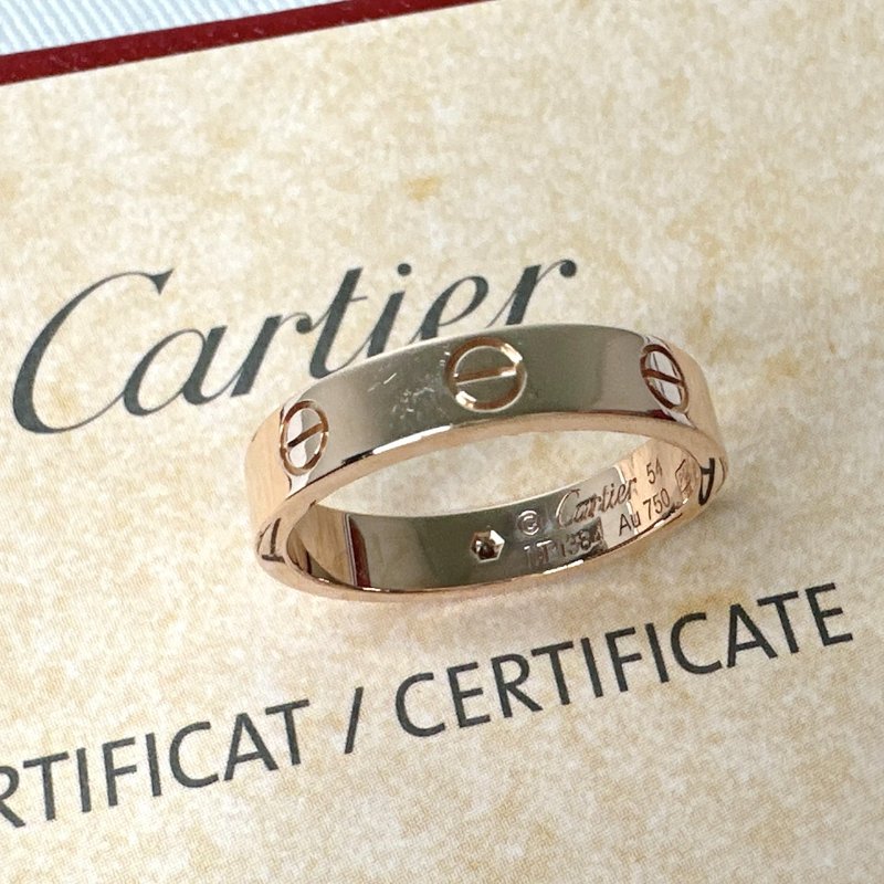 Cartier LOVE 18K玫瑰金單鑽戒指-6