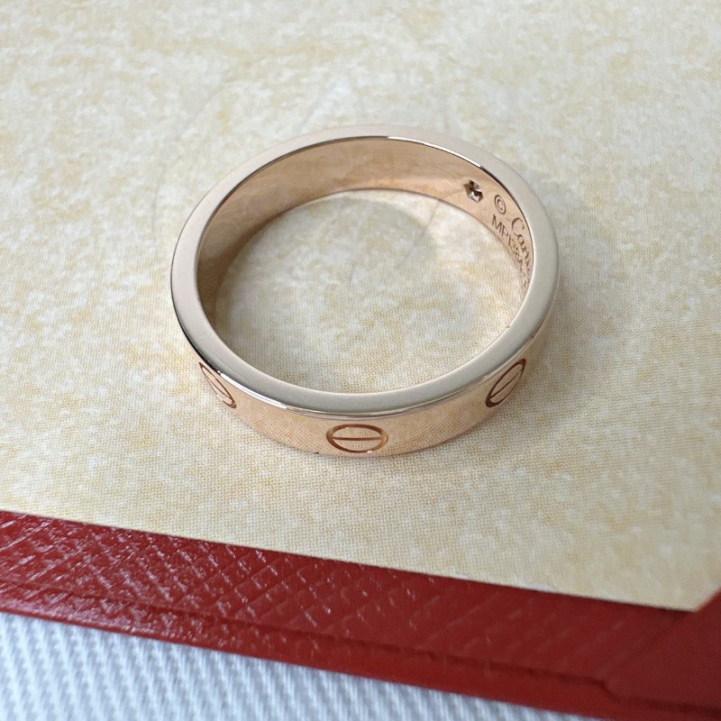Cartier LOVE 18K玫瑰金單鑽戒指-7
