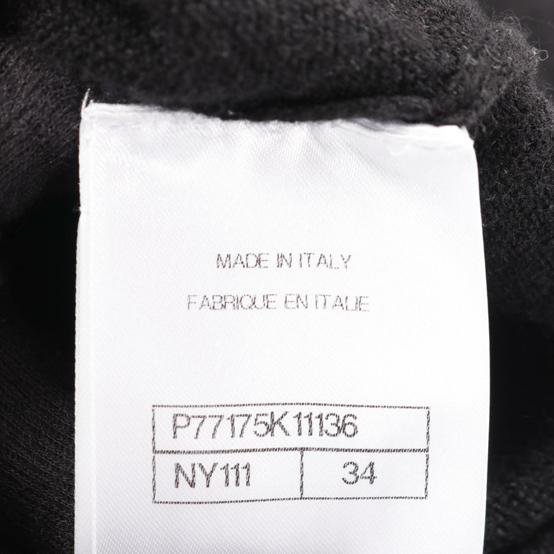 香奈兒 COCO 標誌針織上衣 P77175 羊絨黑色粉紅色黃色 34 碼 二手女款-4