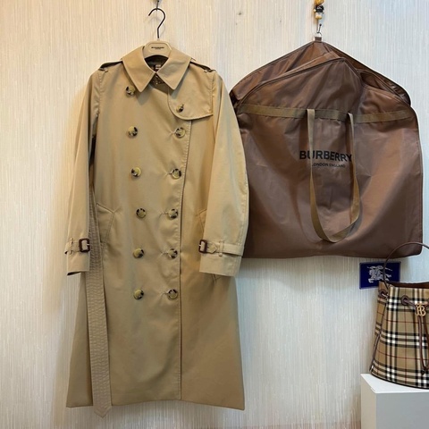 BURBERRY英國肯辛頓蜜色風衣UK2