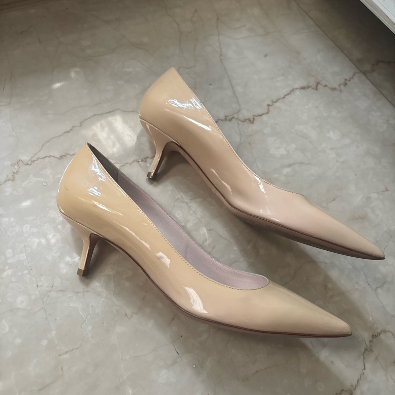 Dior 粉膚色37.5跟鞋-3