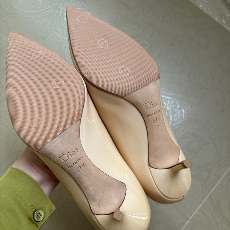 Dior 粉膚色37.5跟鞋-13