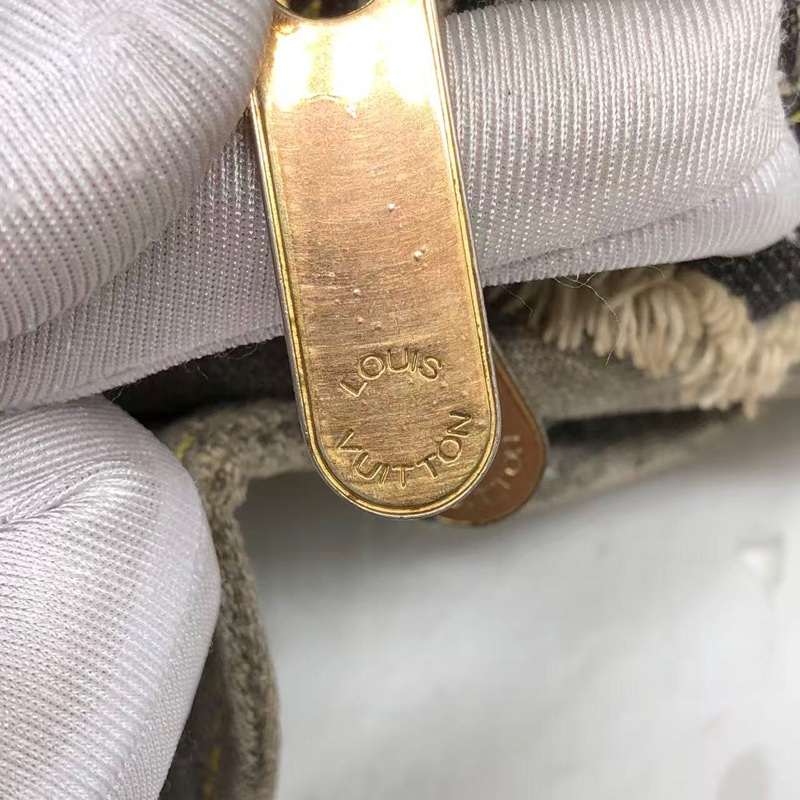 Vuitton/路易威登 中古牛仔拼接手提包  LV中古牛仔拼接手提包，經典老花，牛仔拼接設計，容量大，正常使用痕跡，牛仔包-20