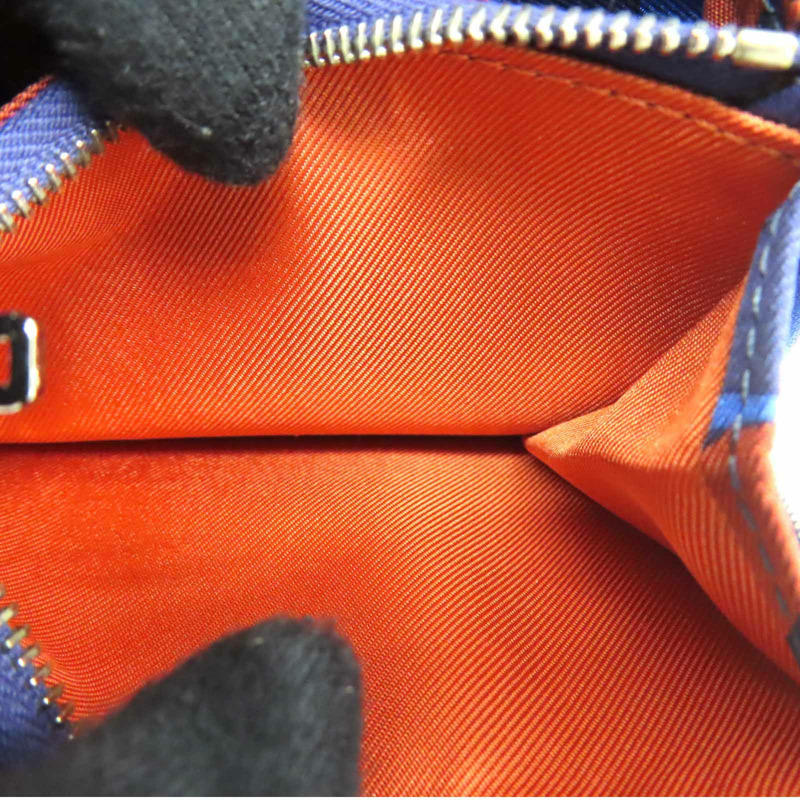 藍色 Epsom牛皮 Silk'in Compact 短夾 D刻【HERMES 愛馬仕】 D SI 003 DB-5