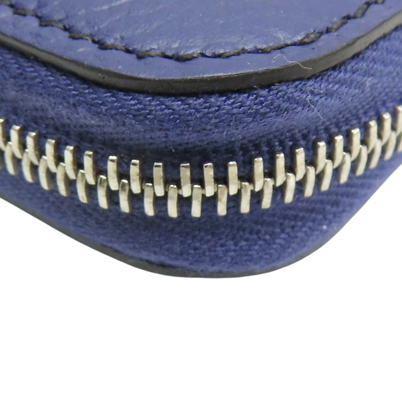 藍色 Epsom牛皮 Silk'in Compact 短夾 D刻【HERMES 愛馬仕】 D SI 003 DB-10