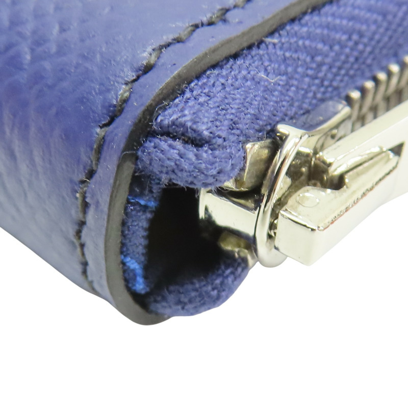 藍色 Epsom牛皮 Silk'in Compact 短夾 D刻【HERMES 愛馬仕】 D SI 003 DB-12