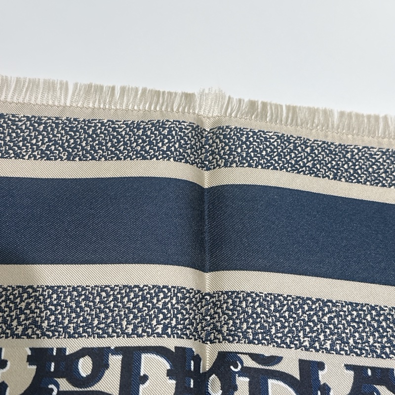 TW4556 Dior 迪奧 經典logo 真絲 方巾 Oblique Diortwin Square Scarf 70 x 70cm Blue Silk-15